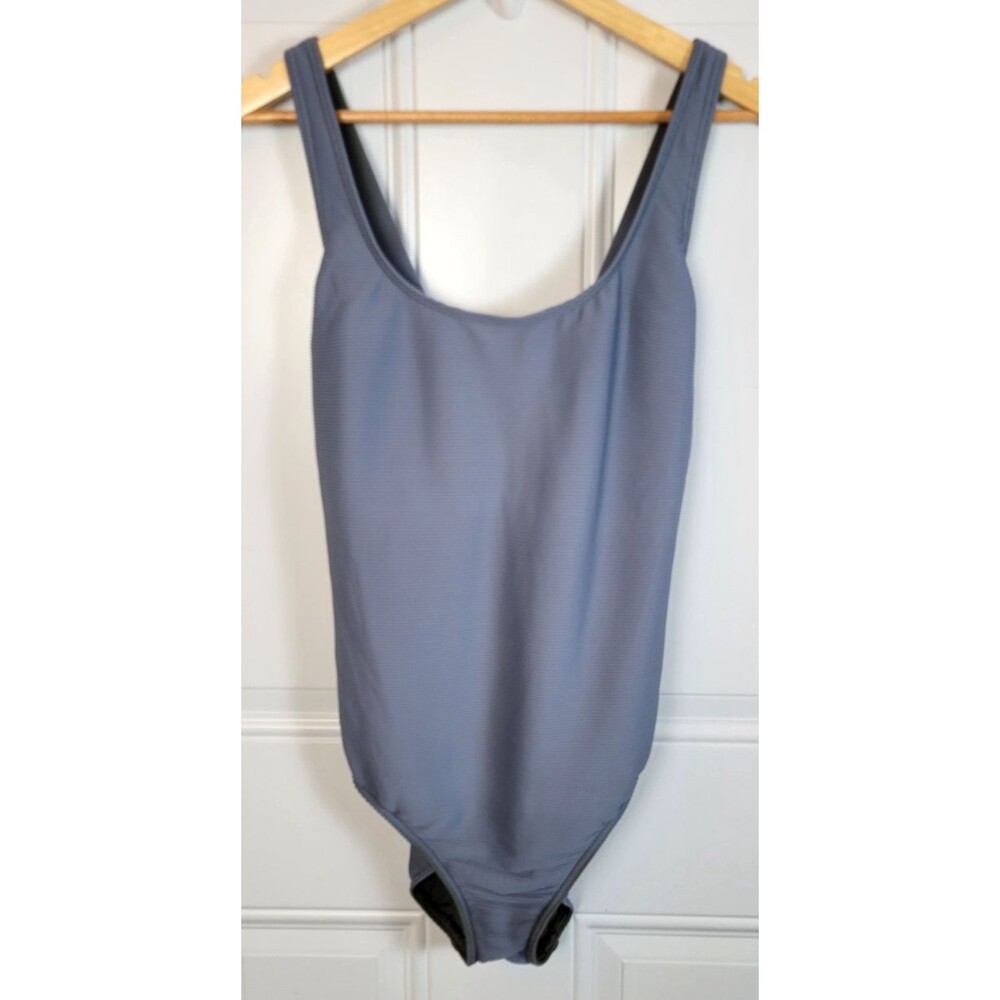Lands' End Women's Tugless Ribbed X-Back One Piece Swimsuit Size 16